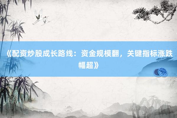 《配资炒股成长路线：资金规模翻，关键指标涨跌幅超》
