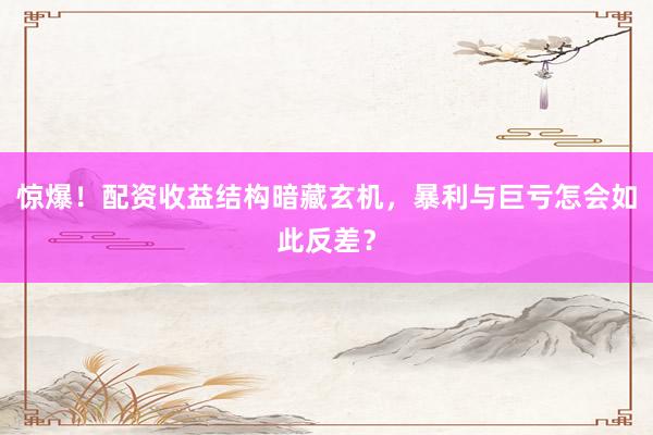 惊爆！配资收益结构暗藏玄机，暴利与巨亏怎会如此反差？