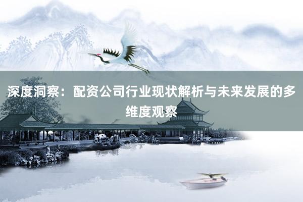 深度洞察：配资公司行业现状解析与未来发展的多维度观察