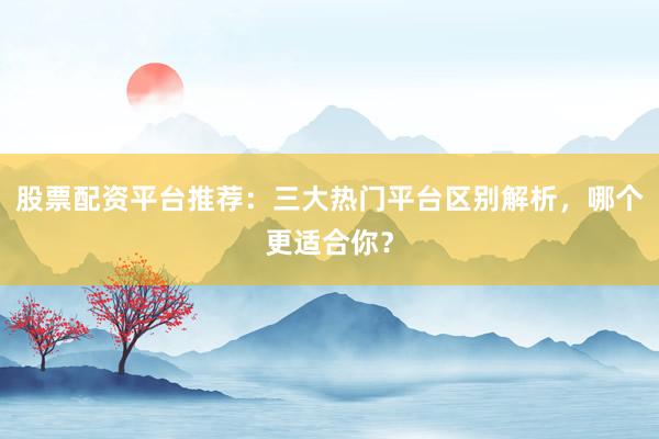 股票配资平台推荐：三大热门平台区别解析，哪个更适合你？